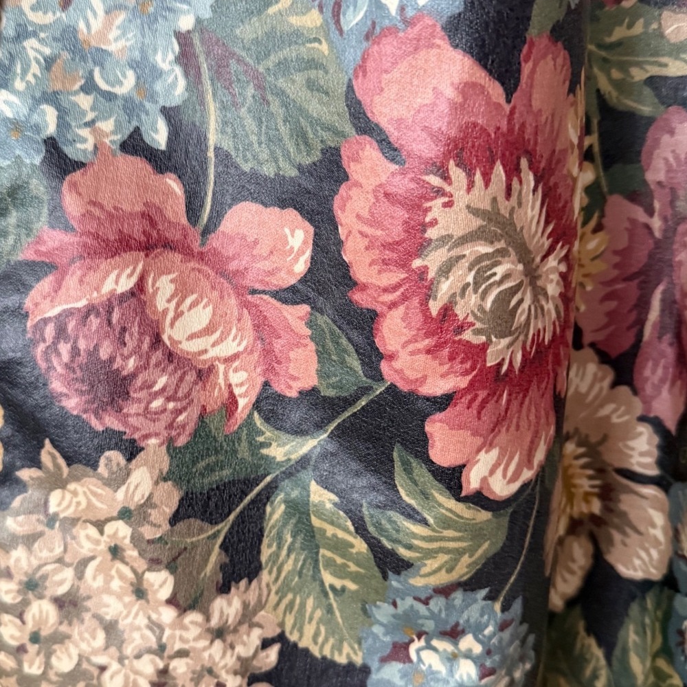 Vintage Nordic House Designs NYC Floral Print Long Coat Jacket Outerwear Size L - Picture 3 of 8